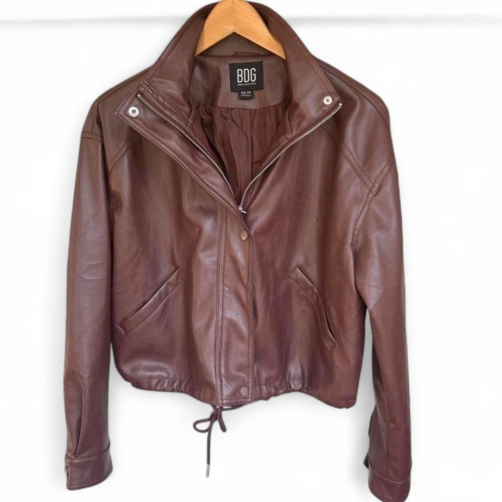 BDG Urban Outfitters brown super soft vegan faux leather jacket XS